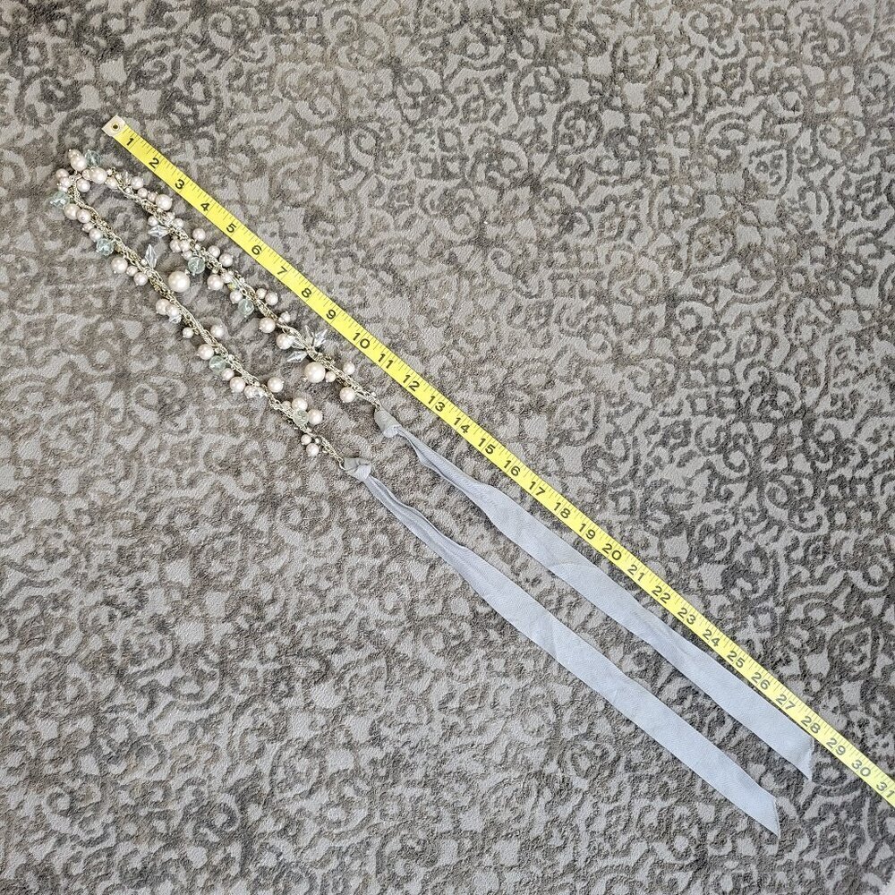 Carolee Beaded Necklace with Irridescent, Pearl and Rhinestone Beads - Picture 6 of 6
